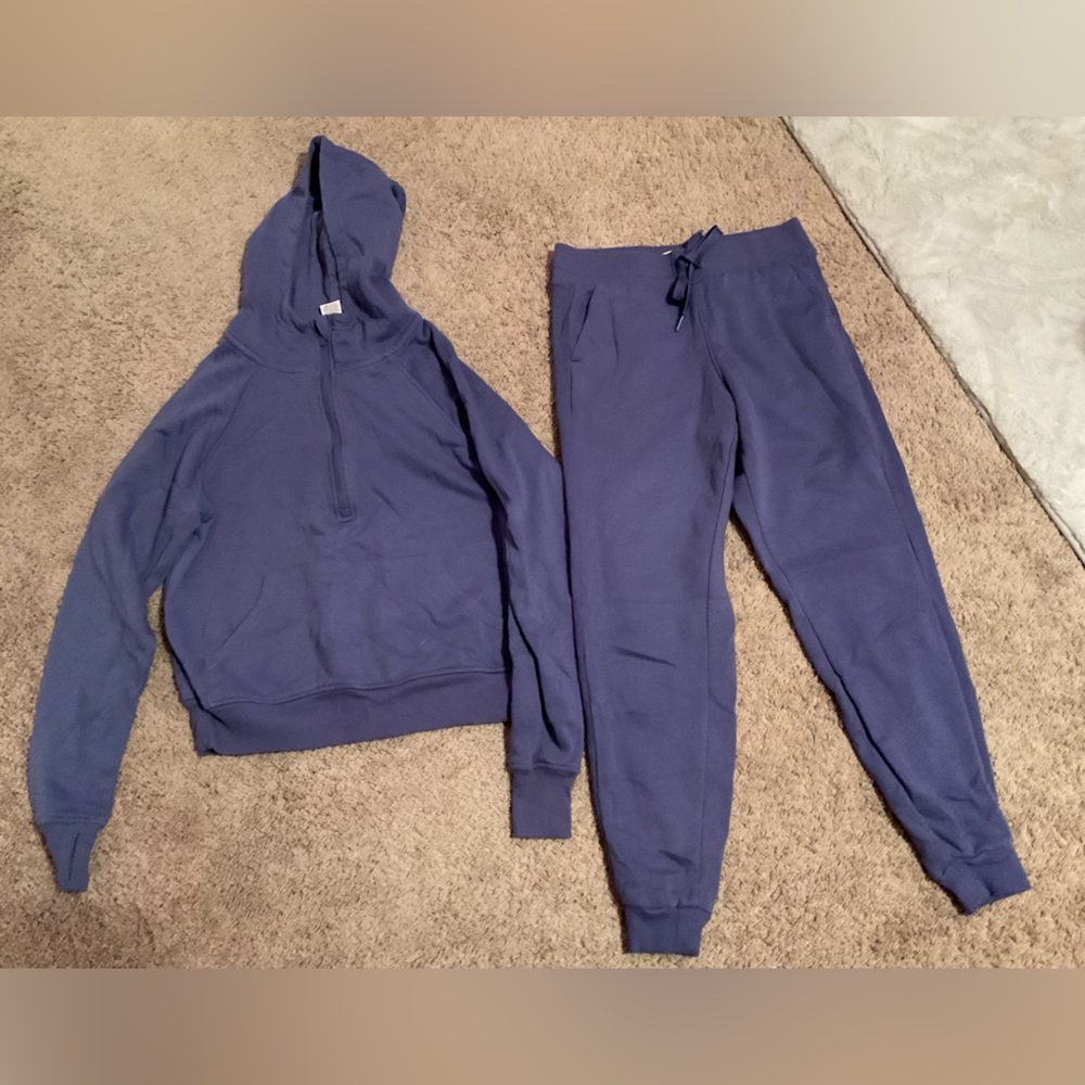 Blue Hoodie and Jogger Set